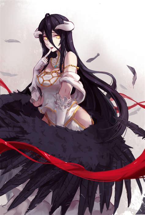 overlord black and white hair|girl with wings in overlord.